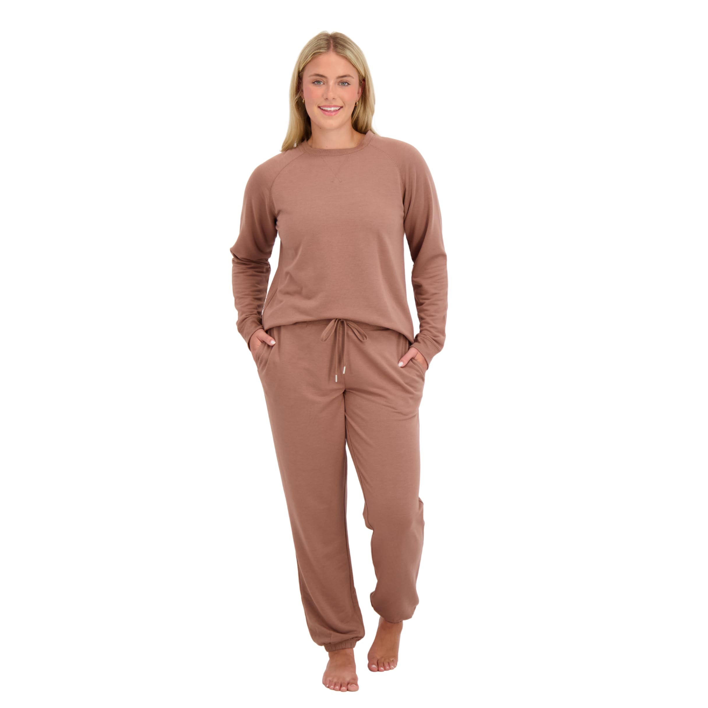 Blush by Us Angels 2 Piece Jogger Lounge Set for Women Womens Travel Sweatsuit - Lightweight Cozy Loungewear