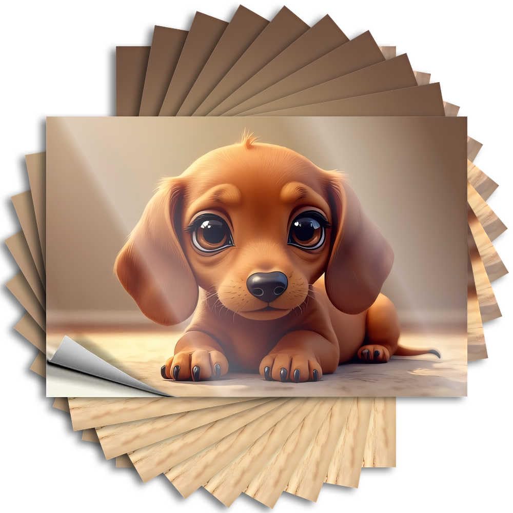 Fzfn Girls Colour Western Decal, Retro Home Decor Tumbler Adorable Brown Puppy With Big Eyes | Funny Quote Best Decals(8X12cm)