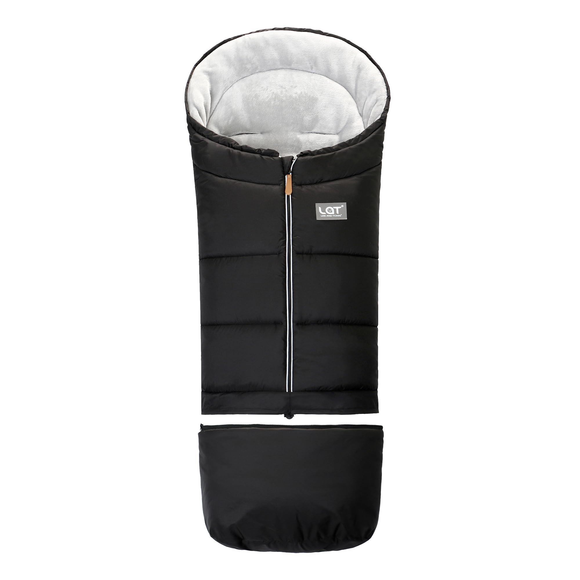 LAT Universal Footmuff for Pushchair,Extended and Removable,Winter Cosy Toes Fit Baby Bunting Liner for Stroller,Buggy,Pushchair & Pram Footmuffs,Water & Wind Proof to Protect Infant(Basic,Black)