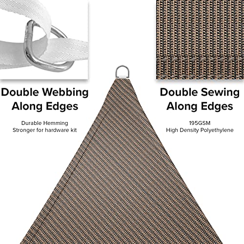 Infrange Rectangle Sun Shade Sails Canopy 195Gsm Brown 8' X 10' S Water And Air Permeable & Uv Resistant, Heavy Duty, For Patio Outdoor Activities #TOP2
