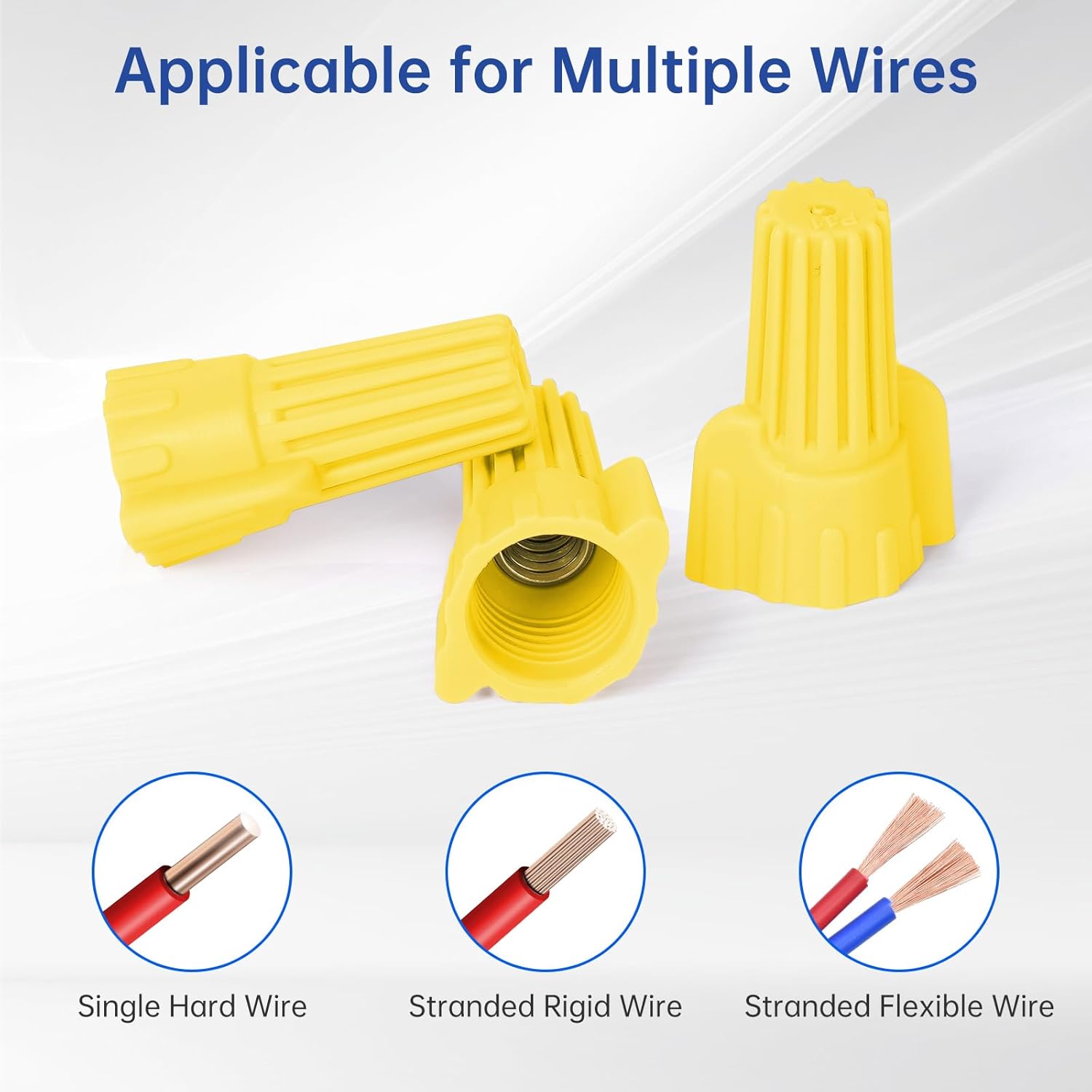 Leepenk Yellow Wire Nuts Connectors P11 18-10AWG Twist Wire Caps Electrical Wire Connectors, Winged Springs Screw Terminals Wire Nuts Assortment Kit for Wire Connection(1000 pcs)