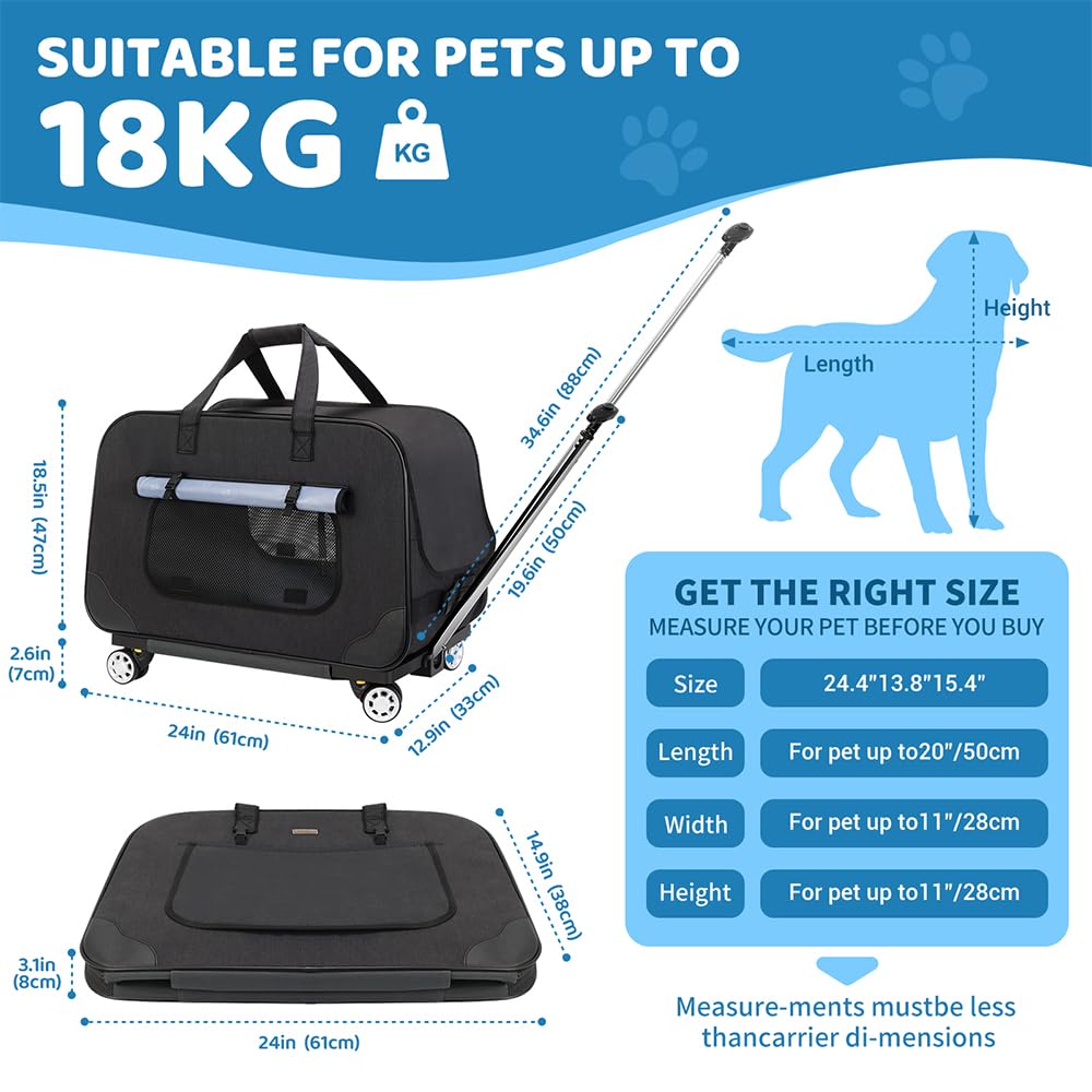 Sacs de Transport pour Chiens Chats，Pliant Sac Respirant Pet Carrier Voyage De Plein air