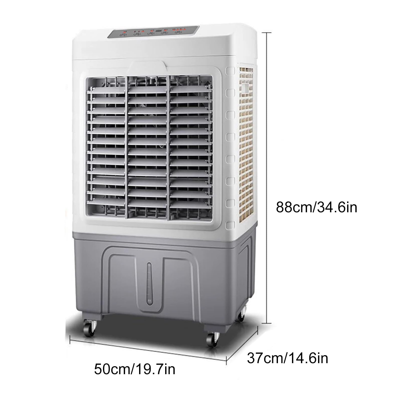 Verdunstungsluftkühler Ventilator 50L Wassertank 3 Geschwindigkeiten Tragbare Klimaanlage für Raumkühlung