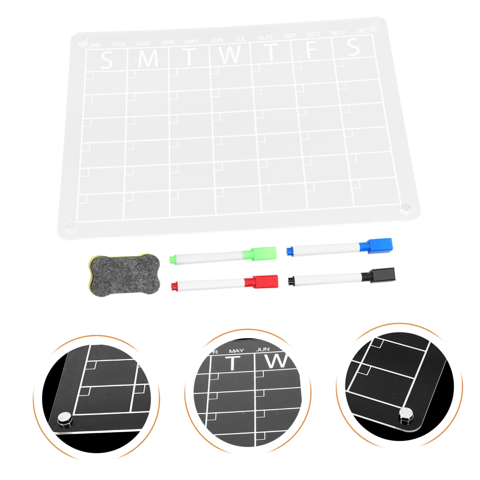 Lurrose Lot De 4 Tableaux Mémo Hebdomadaires En Acrylique Effaçables À Sec Pour Étudiants Et Bureau