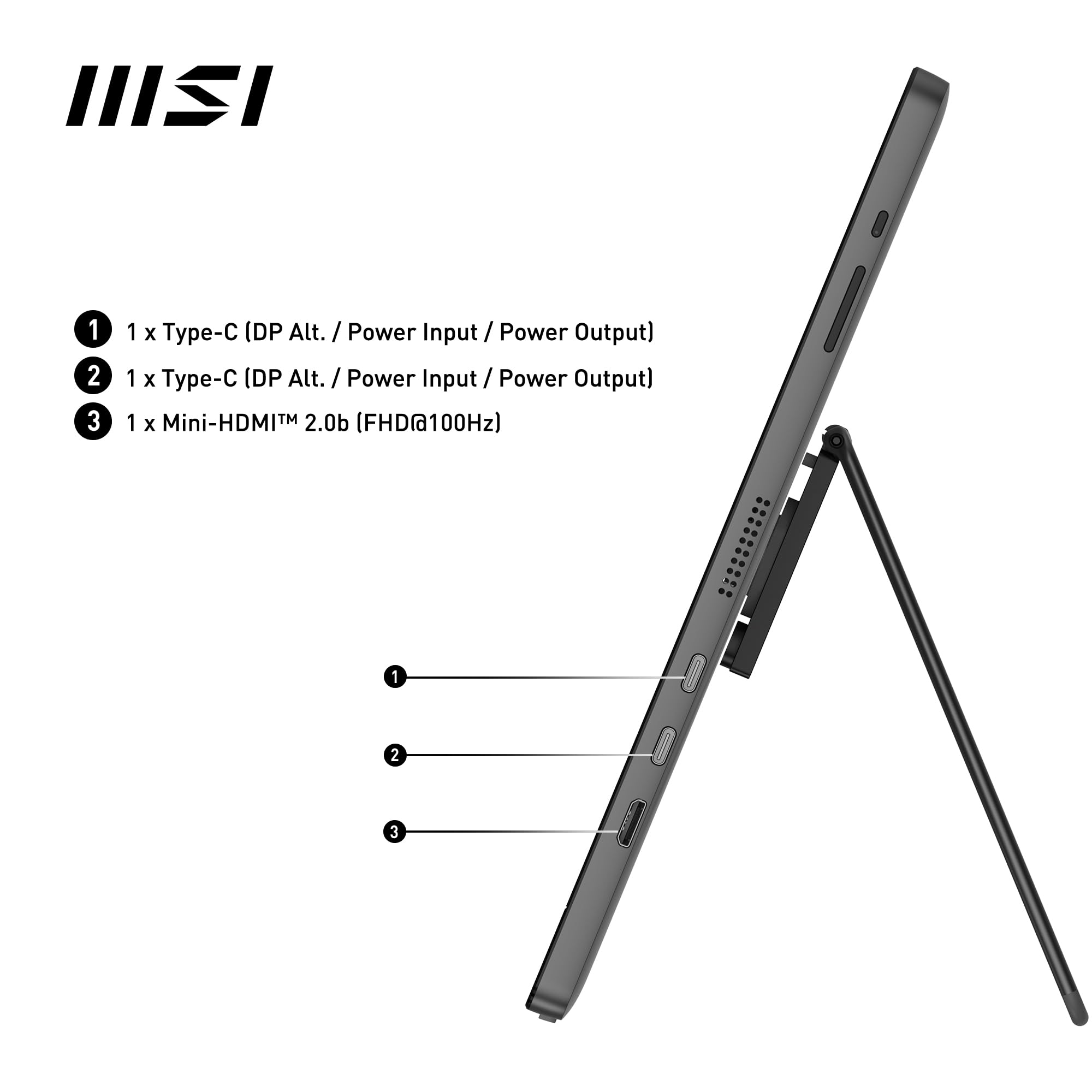 MSI PRO MP161 E2U Monitor portatile FHD 15,6" IPS 1920x1080 60Hz Mini-HDMI USB-C