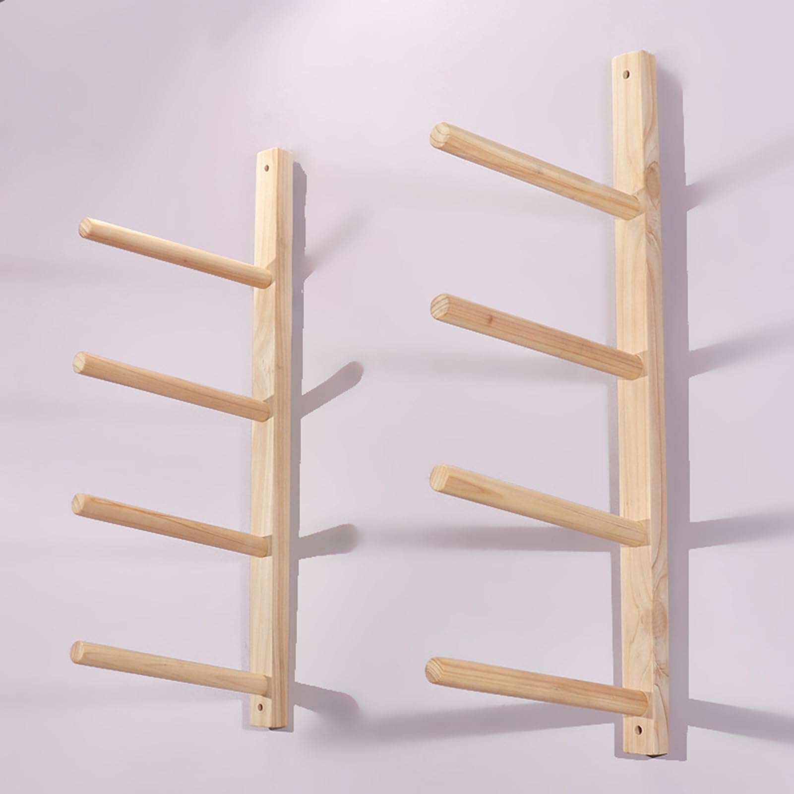 SUYUDD Supporto da Parete in Legno per Tappetino da Yoga e Rullo in Schiuma - Organizer da Appendere alla Palestra, Ufficio Scolastico