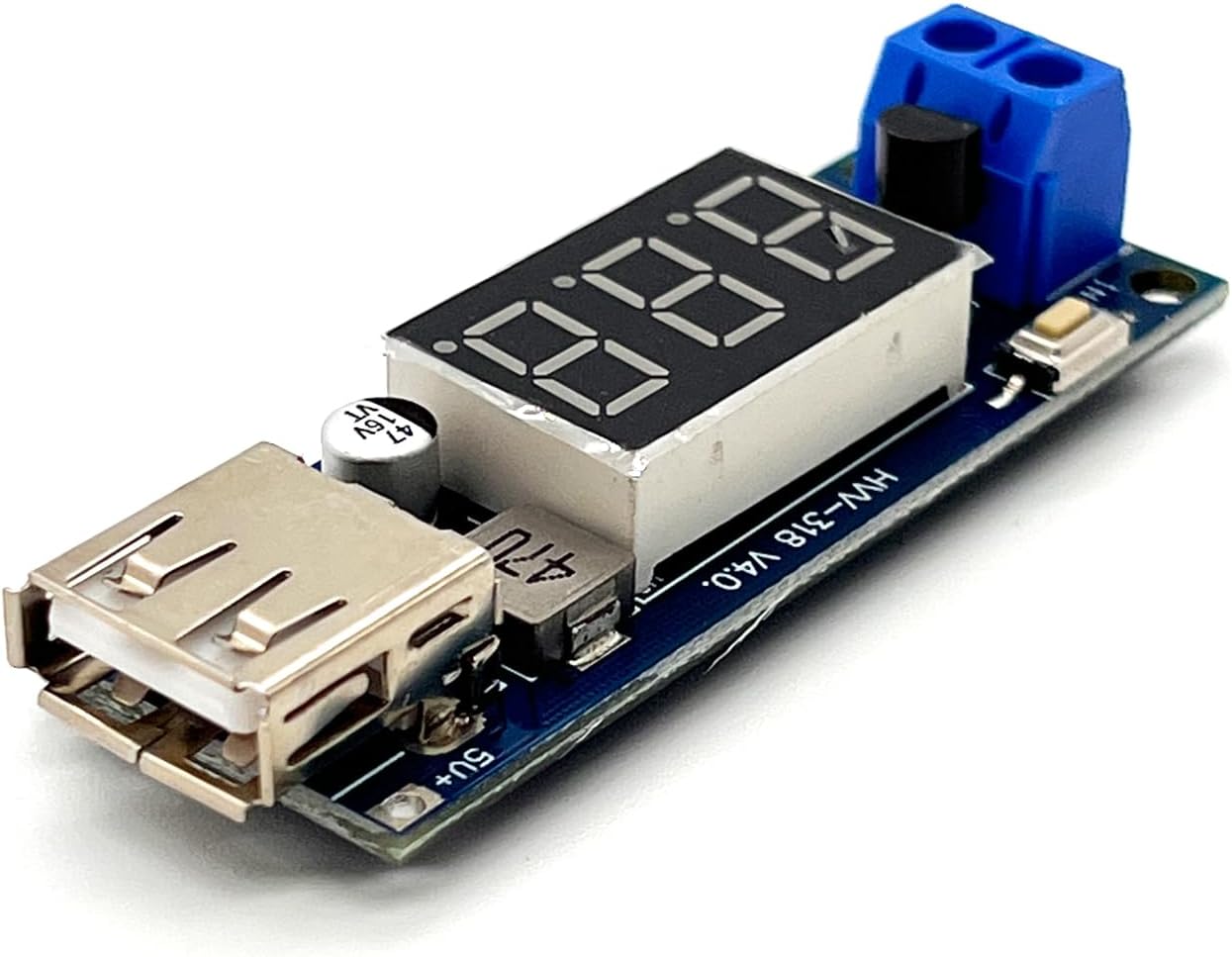 MustpointUSB Charger DC-DC Step Down Buck Converter DC 4.5-40V 5V 2A Voltmeter Module