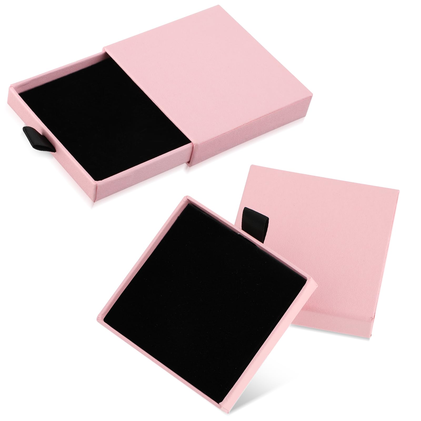 Lot De 6 Boîtes Cadeau Bijoux Vides Noires 8x8x2 Cm – Élégantes Et Discrètes Pour Bijoux Et Accessoires