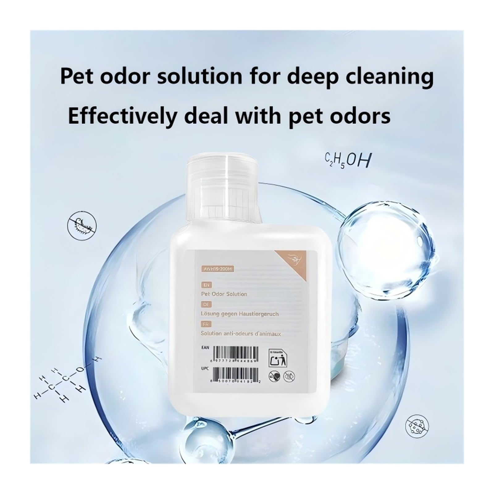 Solución Para Olores De Mascotas De Aspiradora De 200 ML Para Una Limpieza Profunda. Compatible Con MOVA P10Pro Ultra / P50 Pro Ultra / E30 Ultra / S10 Plus / V50 Ultra(6Pcs)