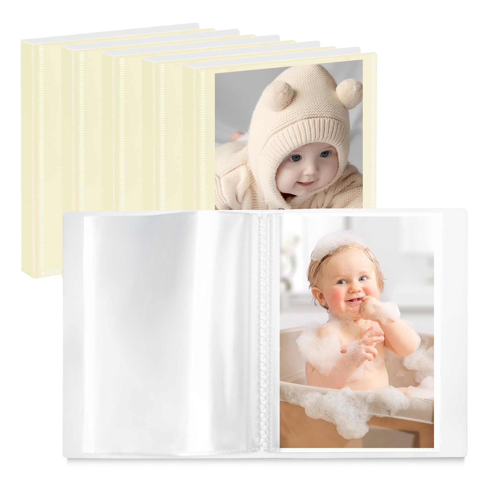 Vienrose Fotoalbum 13x18 Einsteckalbum 6er Set – Beige – Kleines Fotoalbum zum Einstecken & Selbstgestalten – Baby & Familien Fotobuch