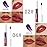 evpct 2Pcs Mauve Red & Nude Brown Peel Off Lip Stain Tints, Matte Liquid Lipstick Lip Stain Long Lasting Waterproof for Women, Longwear Lipstick Peel Off High Pigment Smudge-proof Easy Apply 02 & 04