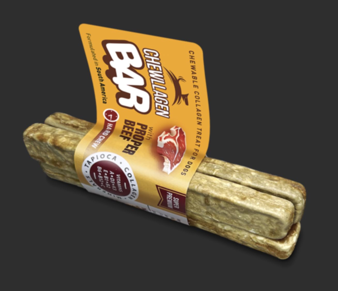 Chewllagen Beef Bar Small (Pack of 6 x 3-18 in Total) Healthy Choice Dog Chew and Treat, Natural, 900 g (Pack of 1)