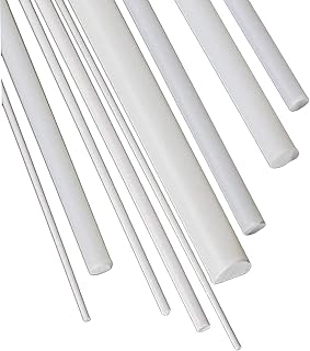 10Pcs White Plastic Rods Round Solid Bar DIY Model Material ABS Round Stick for DIY Sand Table Model,DIY Toys Doll House,DIY Scene Making,Building Making,Length 250mm,Diameter 1mm 2mm 3mm 4mm 5mm 6mm