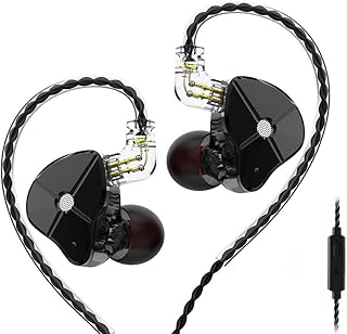 TRN ST1 Auricolari con 1BA e 1DD, Senlee Hybrid in metallo Cuffie HiFi in-ear Monitor con cavo staccabile a 2 pin (con microfono, nero)