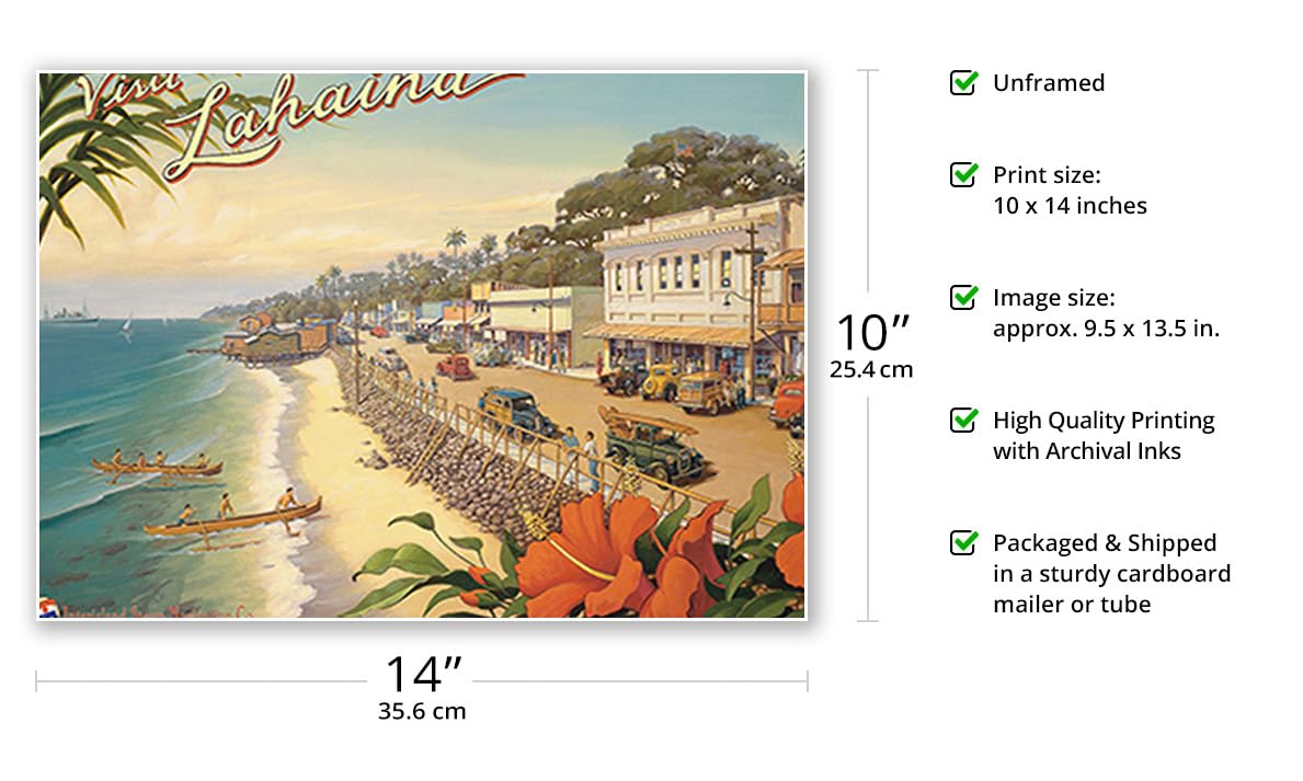 Amazon.com: Visit Lahaina - Maui Hawaii - Vintage Hawaiian Travel