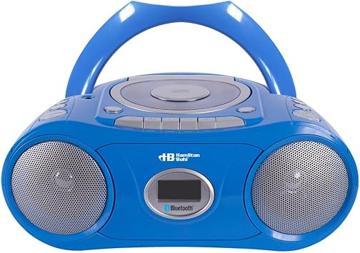 HamiltonBuhl AudioAce MPC5050 Bluetooth Boombox CD Player, Cassette Recorder, FM Radio, AUX Input, 6Jack Listening Center, 4W RMS Classroom Media Player