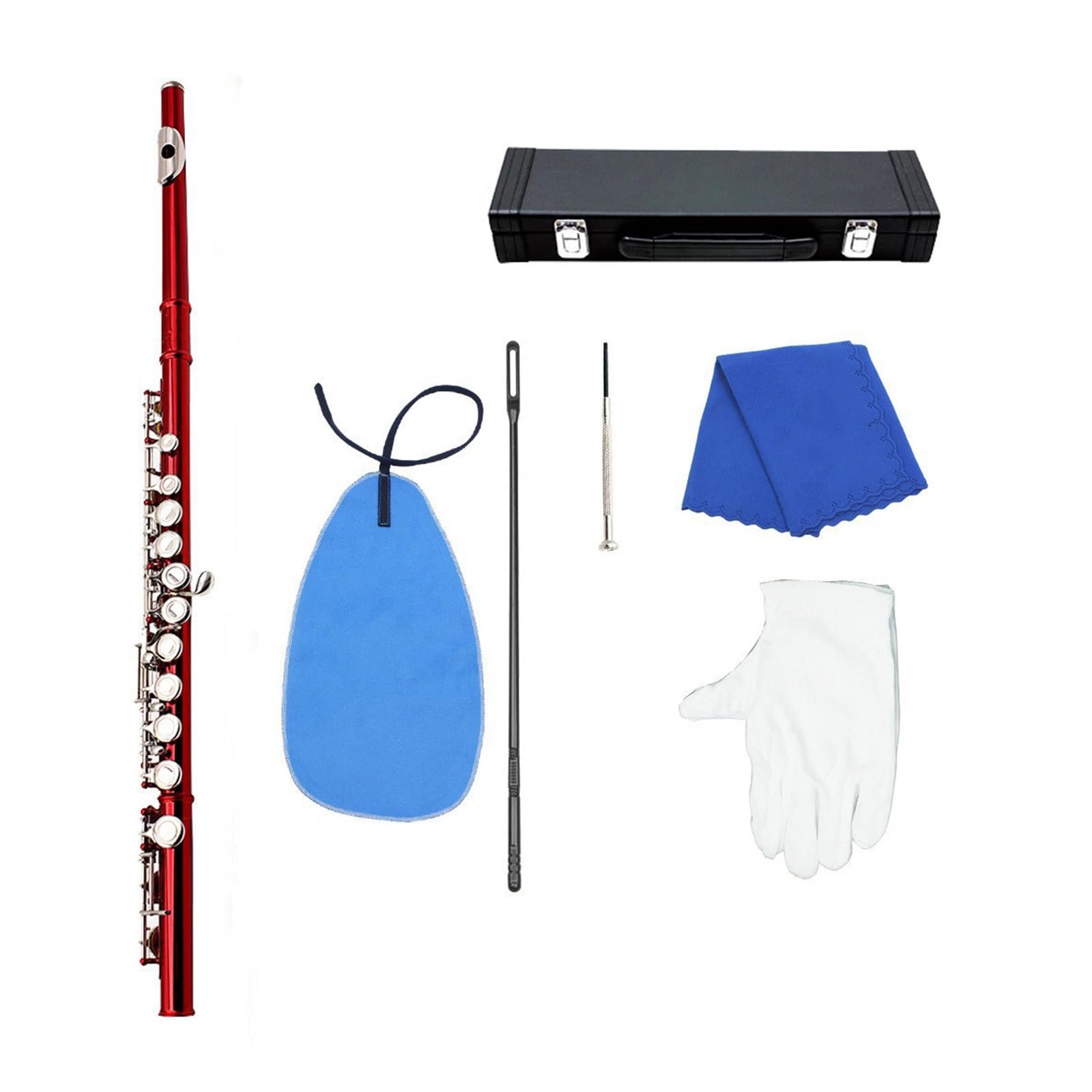 Strumento Flauto Professionale Flauto A 16 Fori Colore Do Blu Chiave Mi Strumento A Fiato Per Principianti E Professionisti(Red)