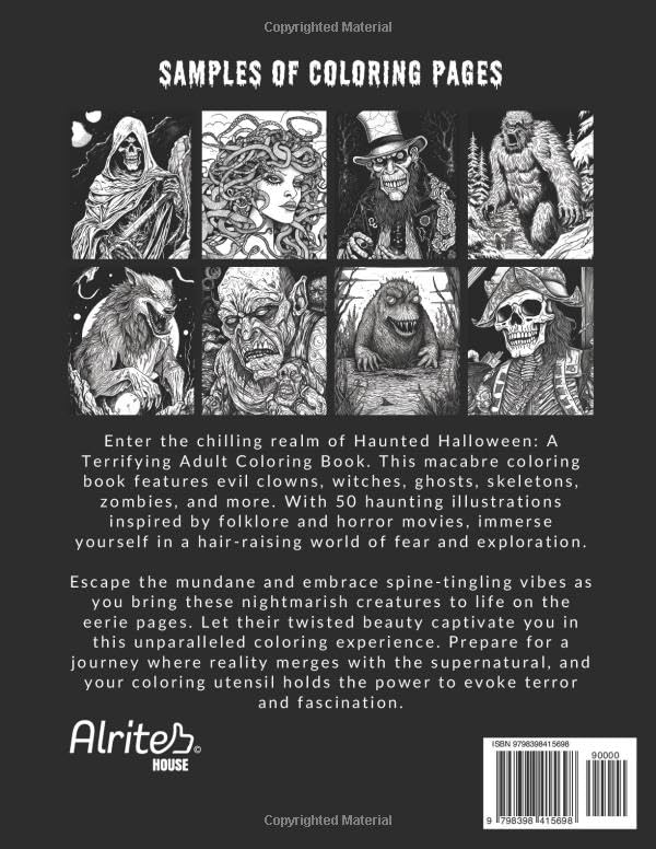 Haunted Halloween: A Terrifying Adult Coloring Book for Horror Lovers: | Graphic Novel Style | 50 Illustrations | Scary Messages | Horror Gift Idea (Chilling Horrors) image 3