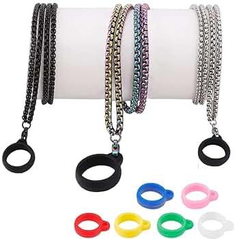 QIYULIN Vape Neck Strap, 3 x Vape Necklace with 9 Anti-Lost