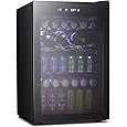 Antarctic Star Beverage Refrigerator,145 Can Mini Fridge,Freestanding wine cooler for Soda Beer or Wine,Glass Door, Small Drink Dispenser Machine, Touch Screen for Home Office or Bar, 4.5cu.ft.