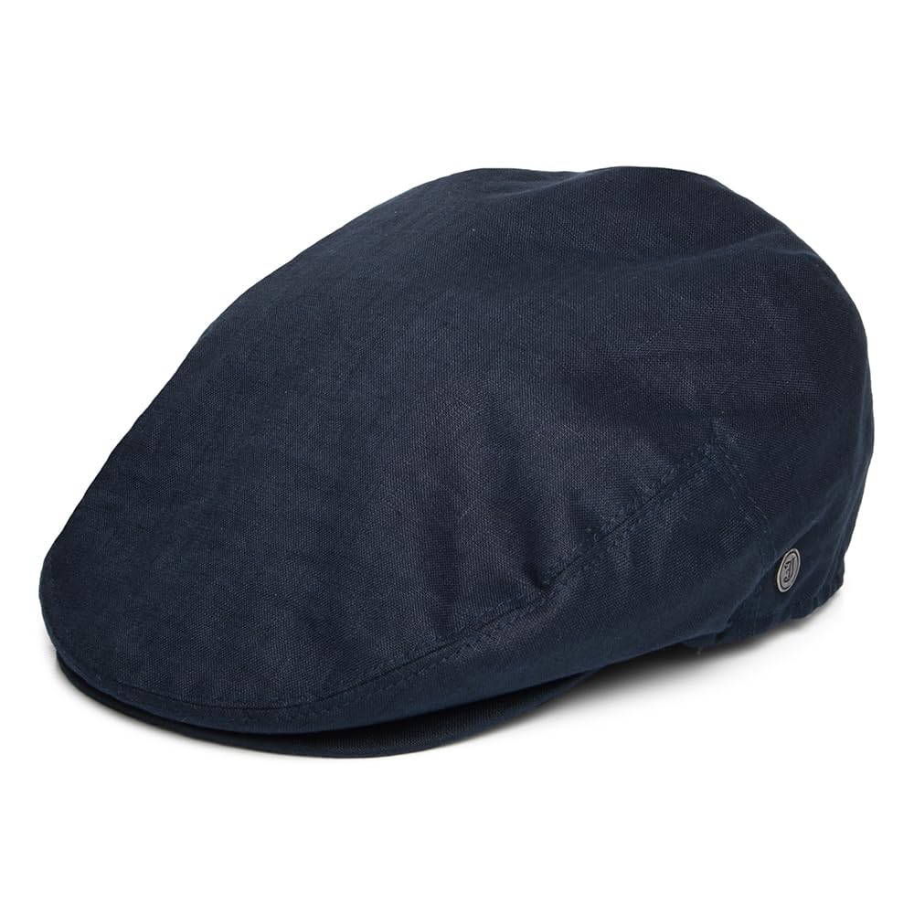 Jaxon & James Linen Flat Cap - Navy Blue - 2XLARGE