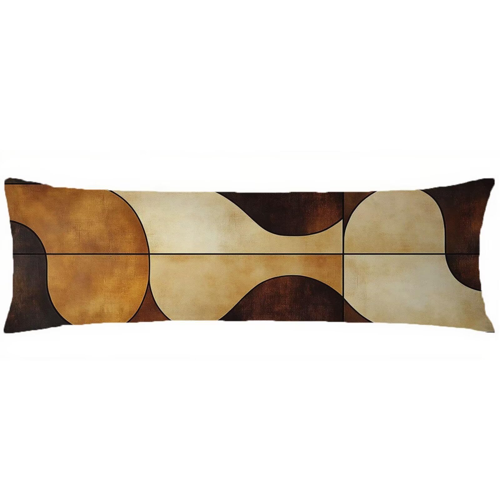 Federe Cuscini Marrone Federe Cuscino Letto Beige60x180cm Lino Copricuscini, Divano Morbida e Traspirante Stampa Fronte-Retro Con Invisibile Cerniera Ecologica e Lavabile per Letto o Divano C0C183