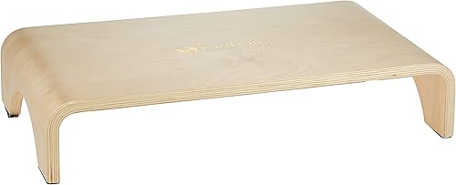 EARTHLITE Taburete de madera hermoso acabado, gran superficie, fuerte y estable, taburete de pie, masaje Step-Up (4" o 7")