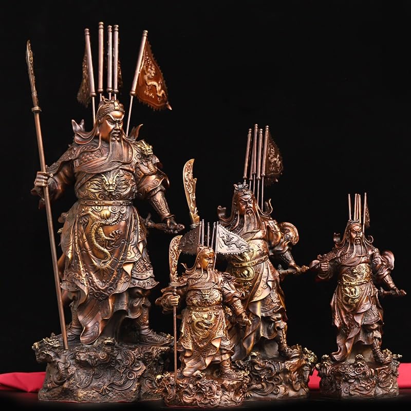 Posąg Buddy do wnętrz Ozdoby biurowe Mosiądz Guan Gong Rzeźba z brązu Salon Zen Craft Rzeźba Feng Shui Ornamenty Medytująca Statua Buddy Rzeźba (S)