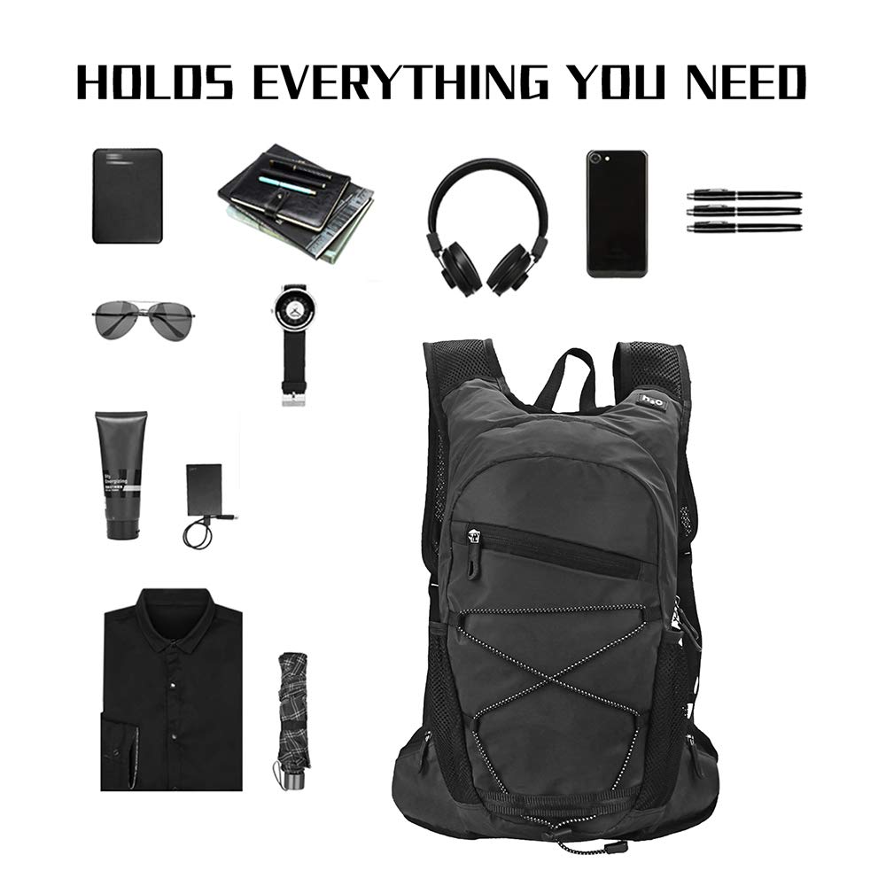 HUIOP Mochila de hidratación para Ciclismo Reflectante de Alta Visibilidad de 8L,Mochila Deportiva para Correr al Aire Libre,Mochila de Viaje,Mochila de Hombro,Mochila de Senderismo