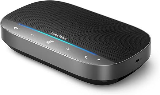 AnkerWork SR500 By Anker Conference Speaker and Microphone with Deep Learning, 8 Mics, 48 kHz, Connect 5 Speakerphones in Daisy Chain, AI Noise Cancellation, Pickup in Conference Rooms Up to 45 People