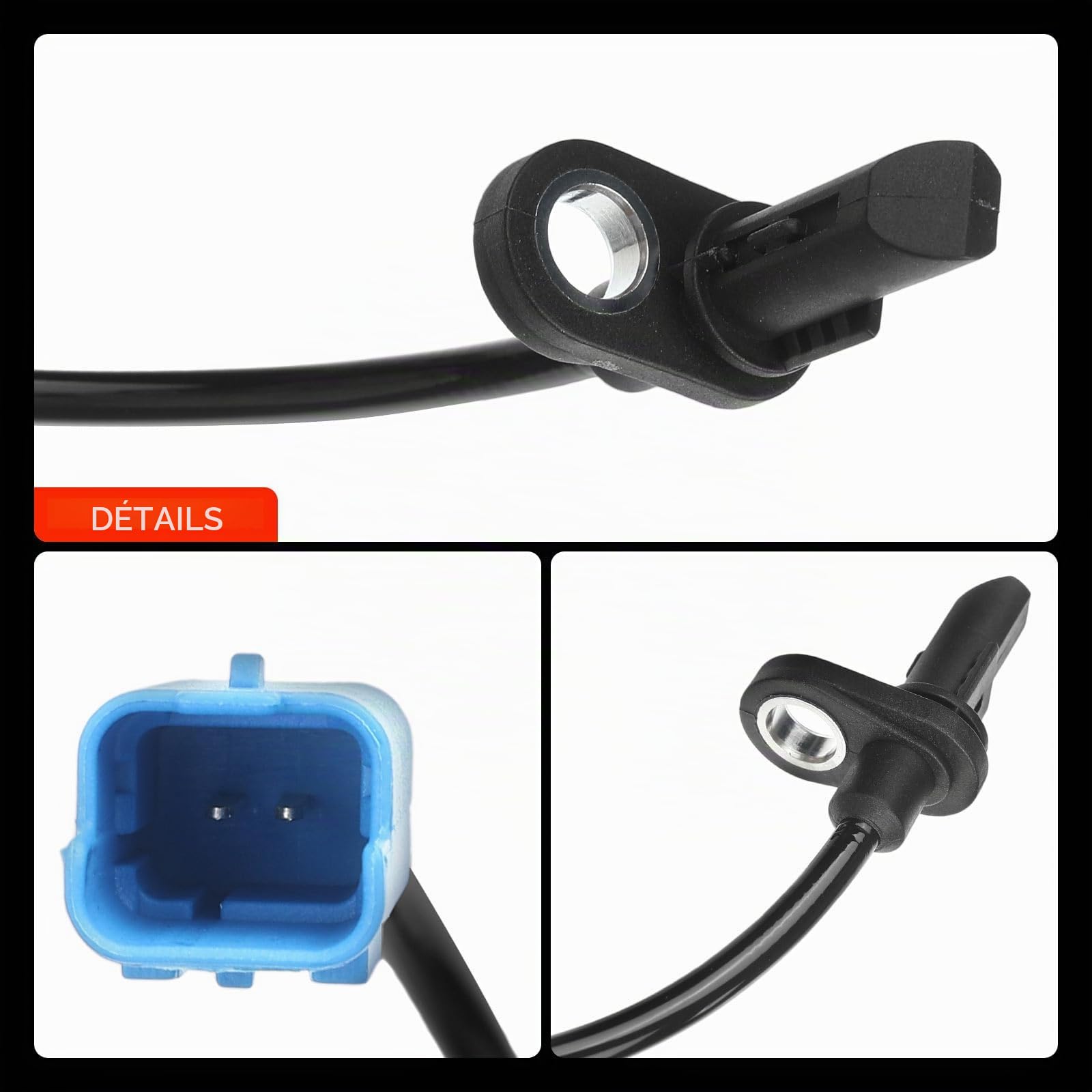 Frankberg Capteur ABS essieu arrière 9651969380 | Compatible avec: 207 WA WC, C-Élysée, 208 I, 208 I CA CC, C3 Picasso SH, 207 CC WD, 301, 207 SO WK