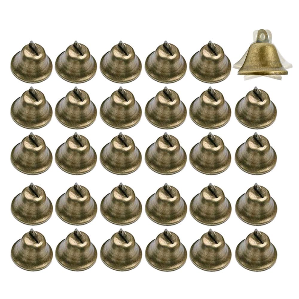 Wangcl Bronze 30Pcs 38Mm/1.5Inch Mini Vintage Jingle Bells For Making Wind Chimes Christmas Bell And Etc
