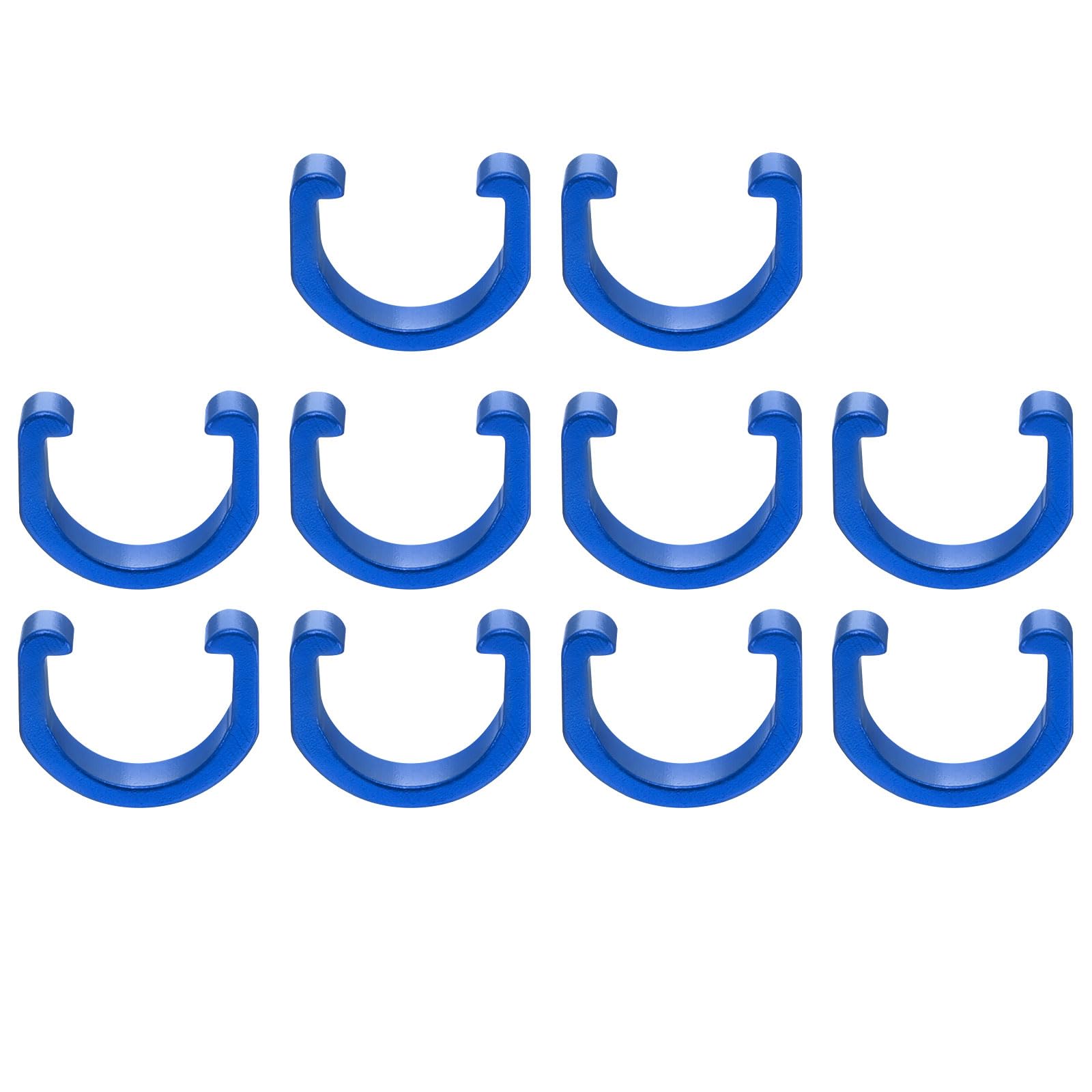 QUARKZMAN 10pcs Molle Cavo Bici Clip a C Lega Alluminio Guaina Guida Cavo U-Clip per Freni Deragliatore Cambio MTB Bici da Strada, Blu