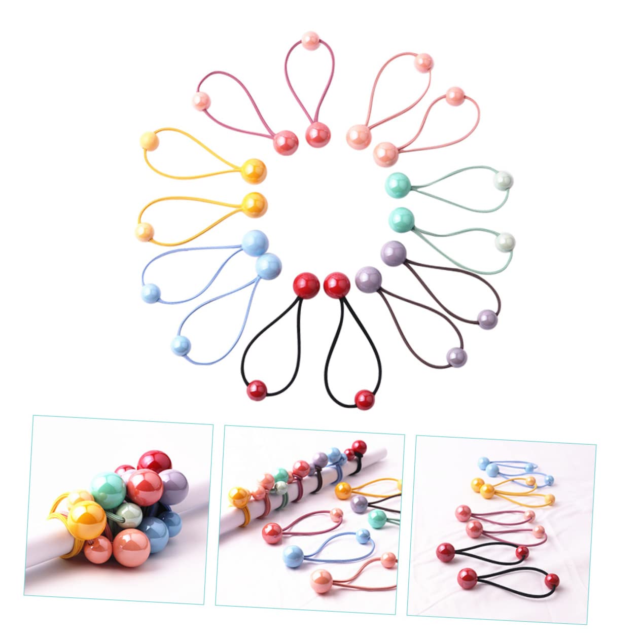 MAGICLULU 28pares Coloridos De Pelo Elásticos Para y Mujeres Accesorios De Cabello Brillantes Para Peinados y Coletas