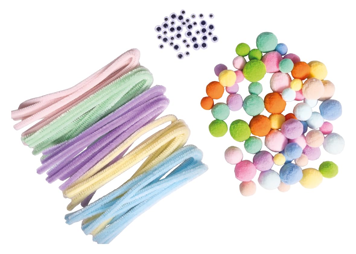 Rayher 87212685 Pompom Chenille Wiggly Eyes Mix Pastel Assorted Pack of 125