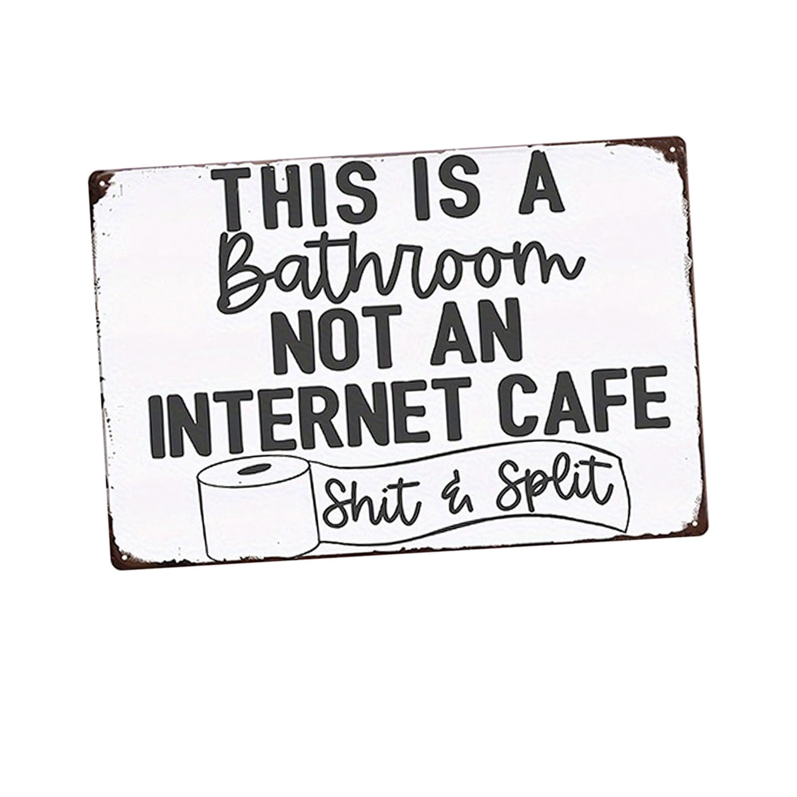 TFAOYS Bathroom Tin Sign Funny Quotes Metal Plaques Iron Retro Wall Decors This Is Bathroom Not a Internet Cafes & Split Wall Hanging Sign
