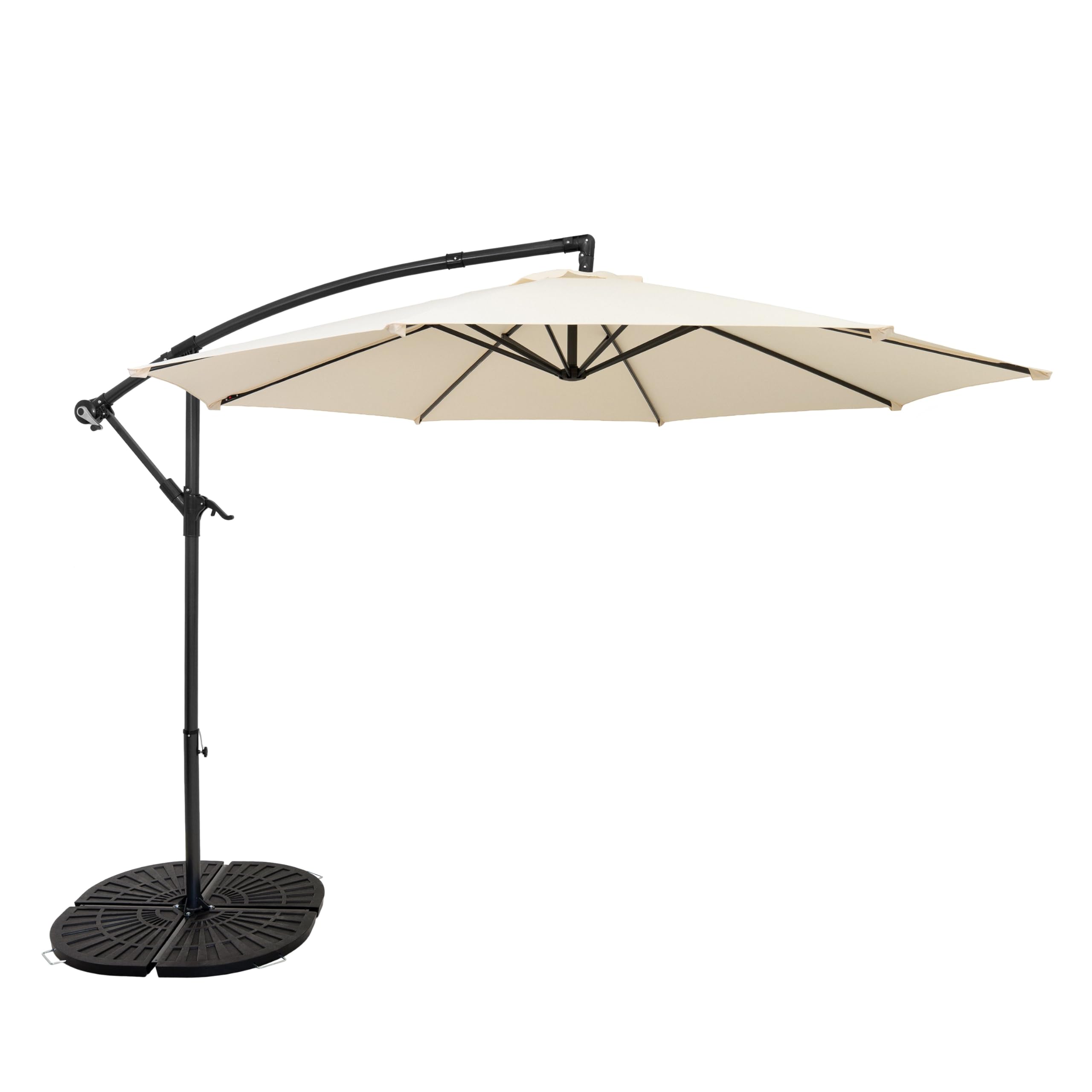 Monstershop Unisex Beige Cantilever Parasol 3M With Full Fan Base – Cream In