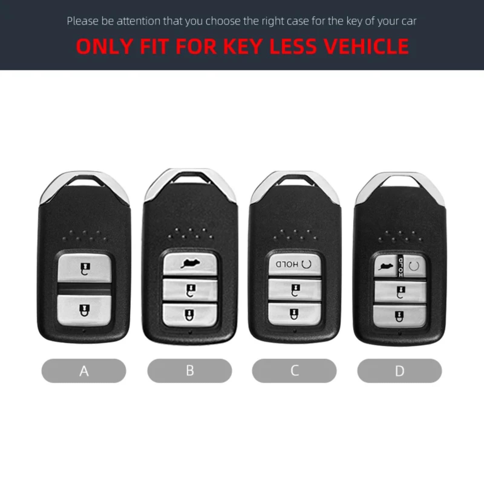 Guscio per chiave intelligente auto, accessorio per telecomando senza chiave, per Honda Vezel City Civic Jazz BRV BR-V HRV (rosso -B)