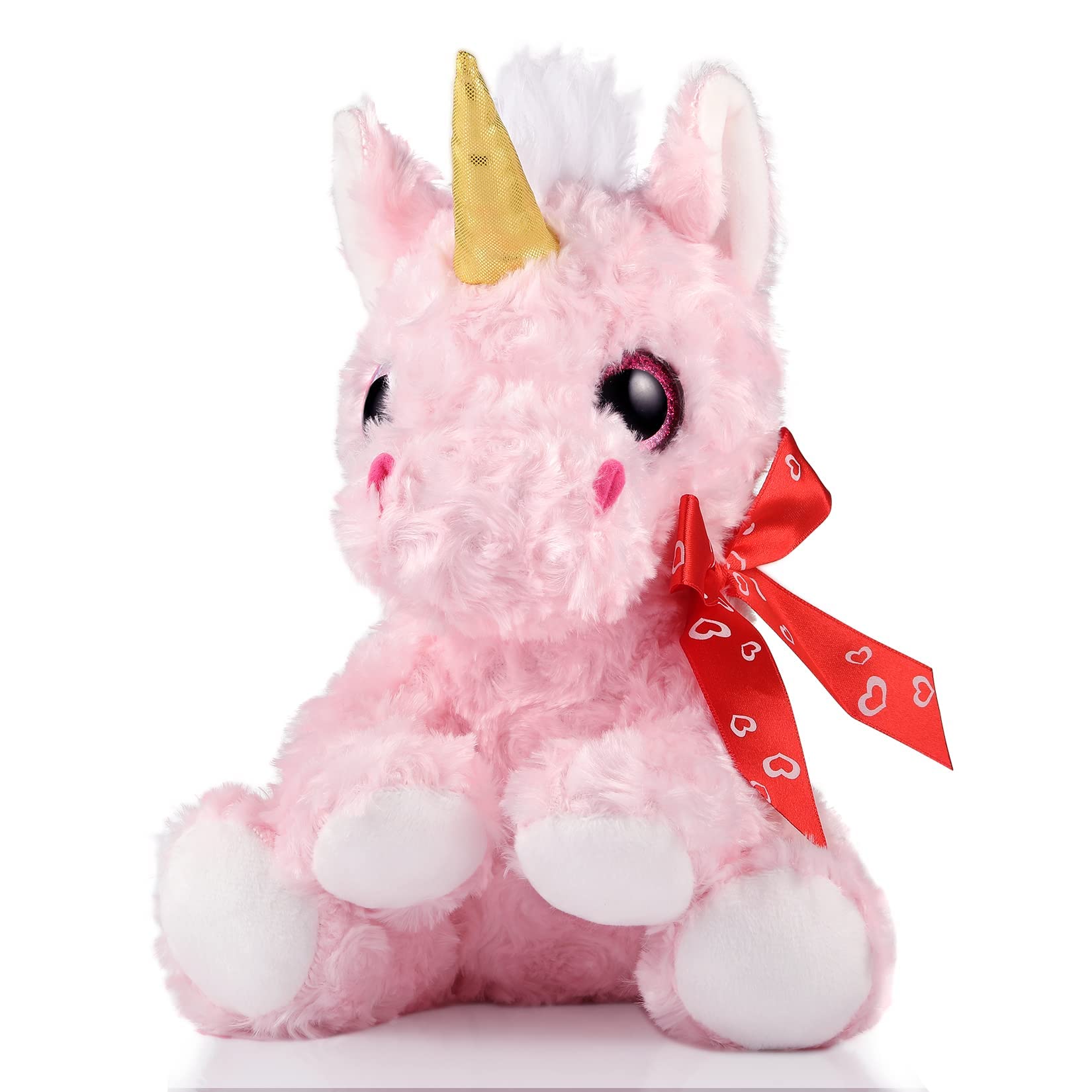 GAGAKU Small Unicorn Stuffed Animal for Girls 11'' Plush Unicorn Doll Soft Unicorn Toy for Birthday Christmas - Pink