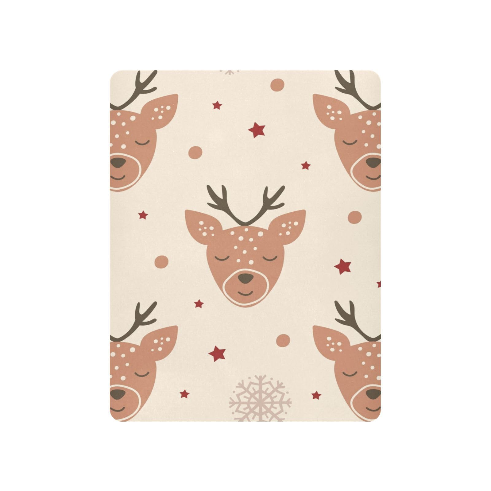 Moudou Reindeer Playard Sheet for Boy Girls, Soft Breathable Fitted Toddler Sheet for Standard Playard Bed Mattress, 39 x 27 x 5 Inch