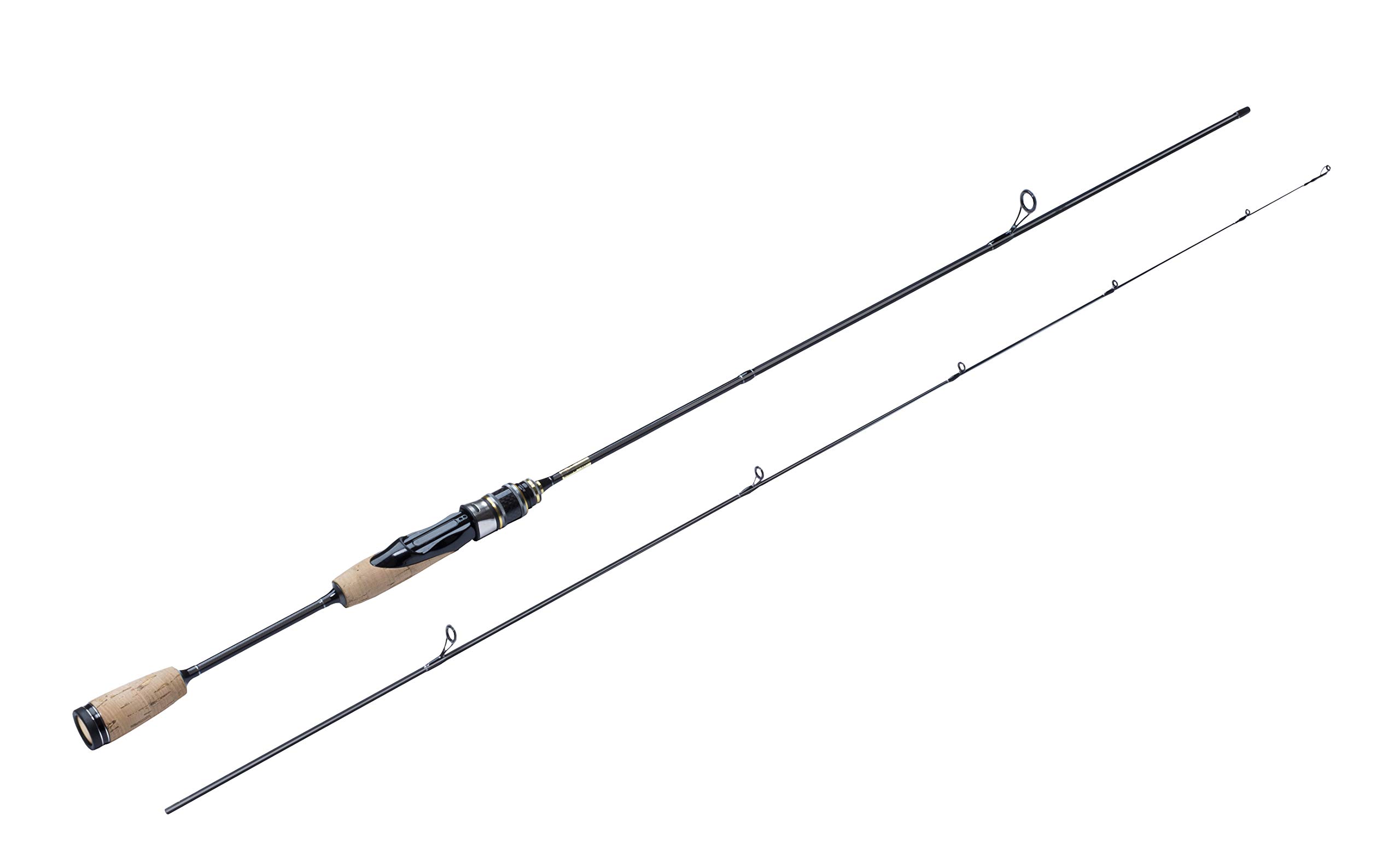 Trout Master Forellenjäger Komplettset mit Ul-Rute 2-6g 1,80m + Rolle Expert1000 inkl. monofiler Schnur Neongelb und Gummiköderset.