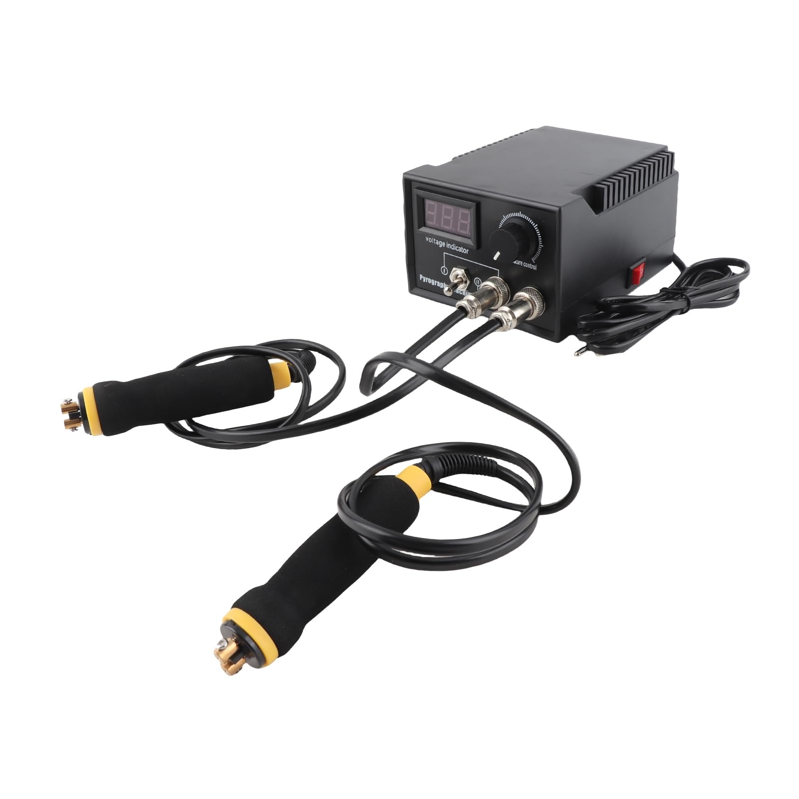 HUIOP 60 W 220 V 29 pièces Kit d'outils de Combustion du Bois pour poêle à Bois réglable 0 ℃ -800 ℃ Affichage numérique Ensemble de Stylo pyrogravure à Bois Fer à souder électrique avec 2 stylos + 20