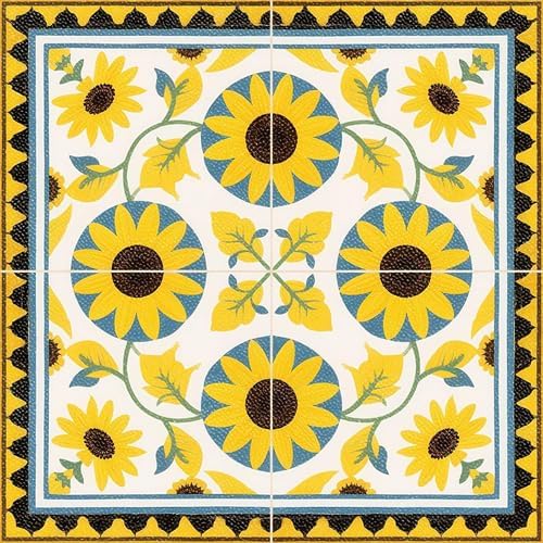 Image of Moroccan Tile Stickers | Waterproof Self Adhesive Peel & Stick Tile Decals for Kitchen Backsplash, Bathroom Wall, Floor, Furniture & Glass (4x4 Inch, Design 37)