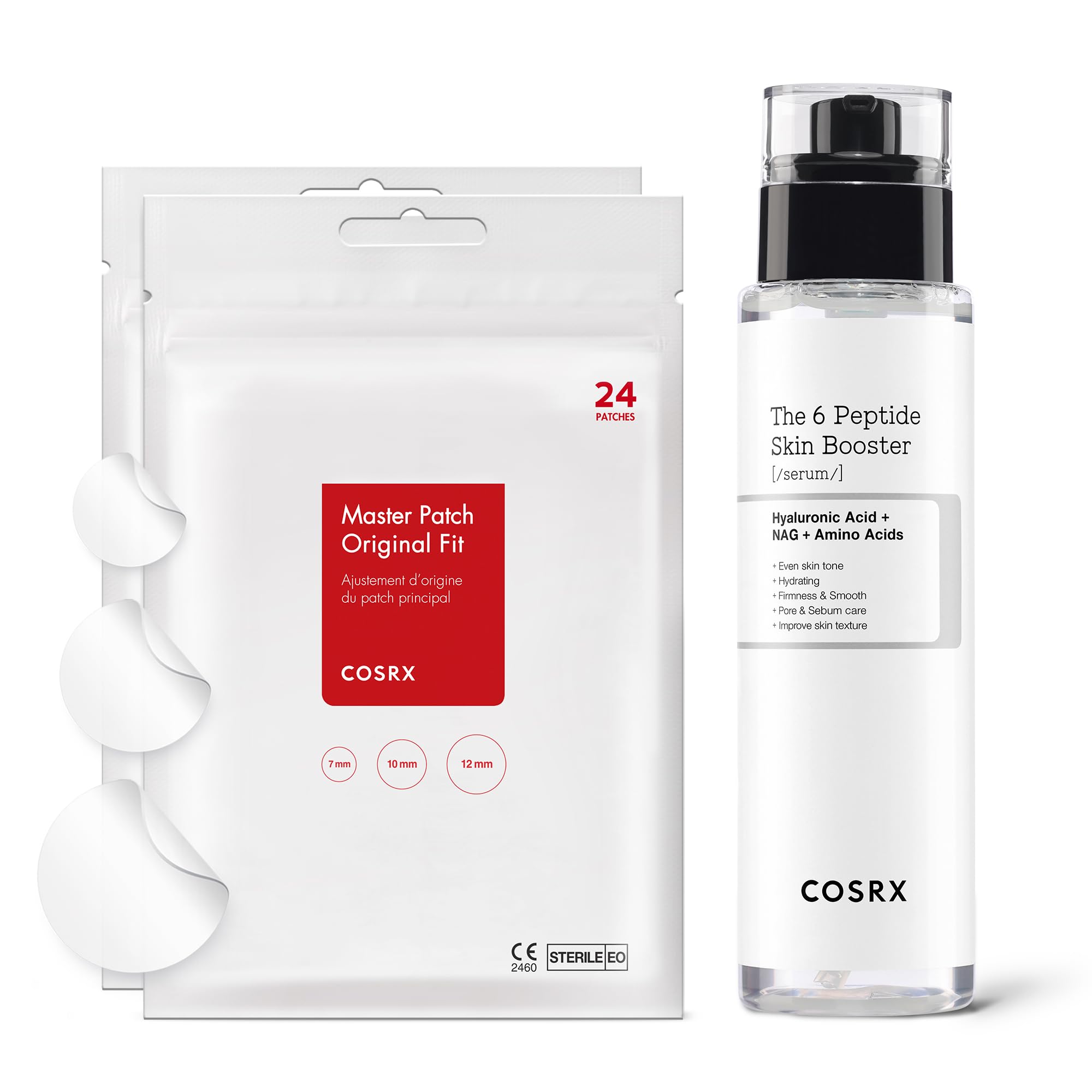 COSRX Pimple Care and Skin Recovery - Acne Pimple Patch 2 Pack 48 Counts Peptide Toner Serum Acne
