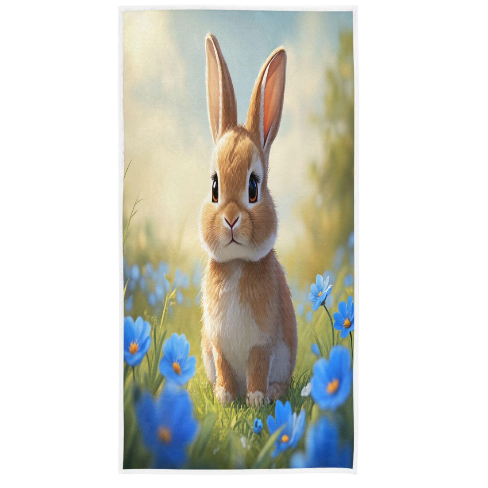 Toalla Microfibra Rabbits de Pascua con Flores Toallas Mano y Cuerpo