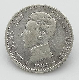 Desconocido Moneda de 1 Peseta del Año 1904. Moneda de Plata. Moneda Coleccionable.
