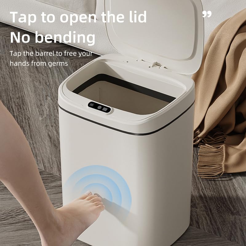 Bote de basura automático con sensor de movimiento y tapa miniatura 4