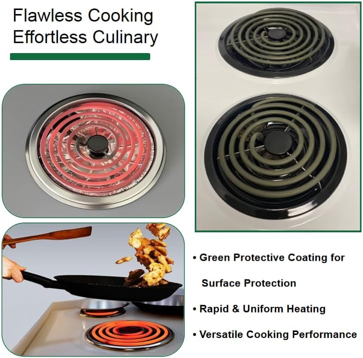 Miniatura 5 de MP22YA Elemento de quemador eléctrico, paquete de 4, MP21YA de 8 pulgadas x 2 + MP15YA de 6 pulgadas x 2, ldeal para estufas