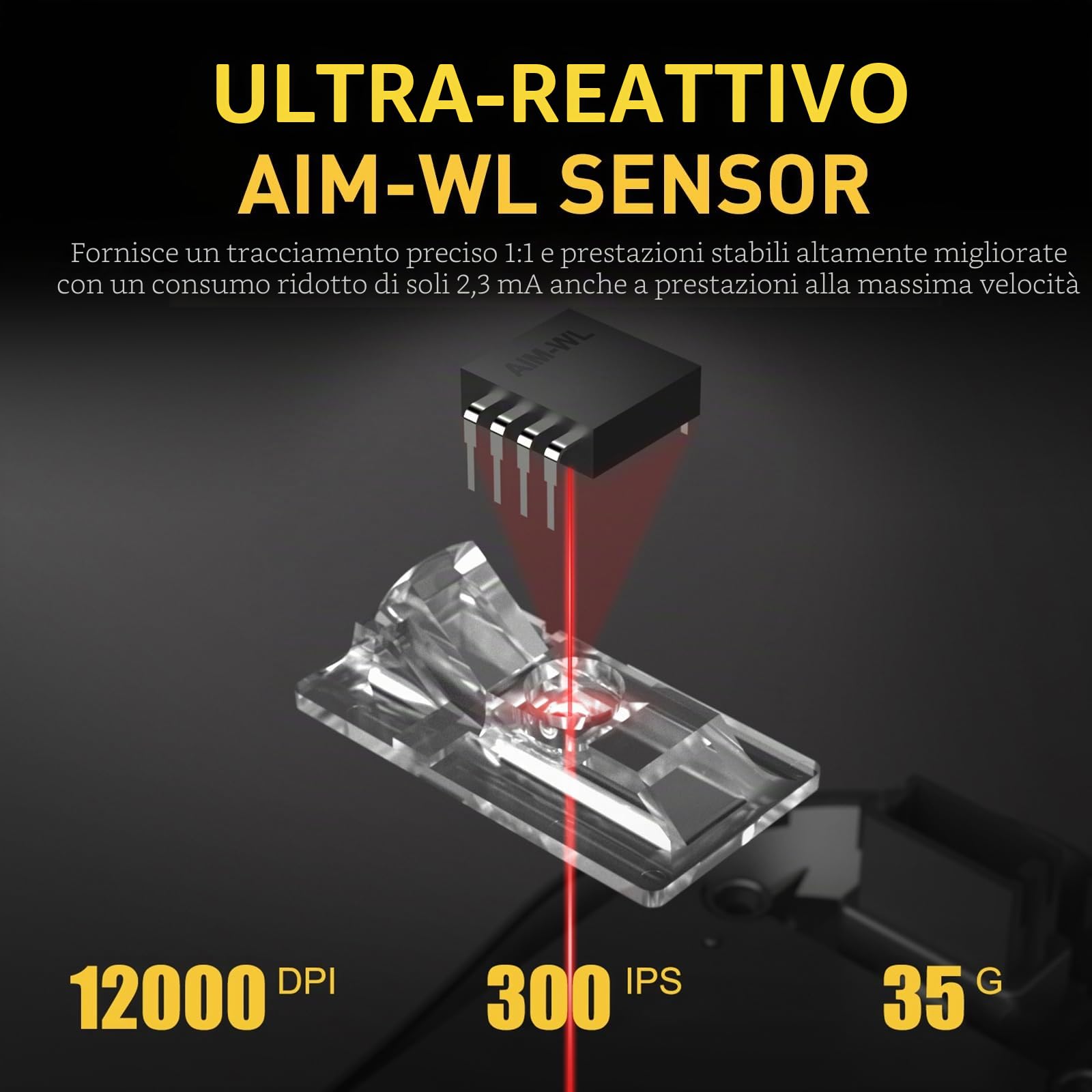 DAREU A950 Mouse gaming wireless con base di ricarica RGB, mouse da gioco leggero e programmabile da 88 g con tre modalità, fino a 12.000 DPI, 1.000 Hz, retroilluminazione RGB, ideale per PC e Mac