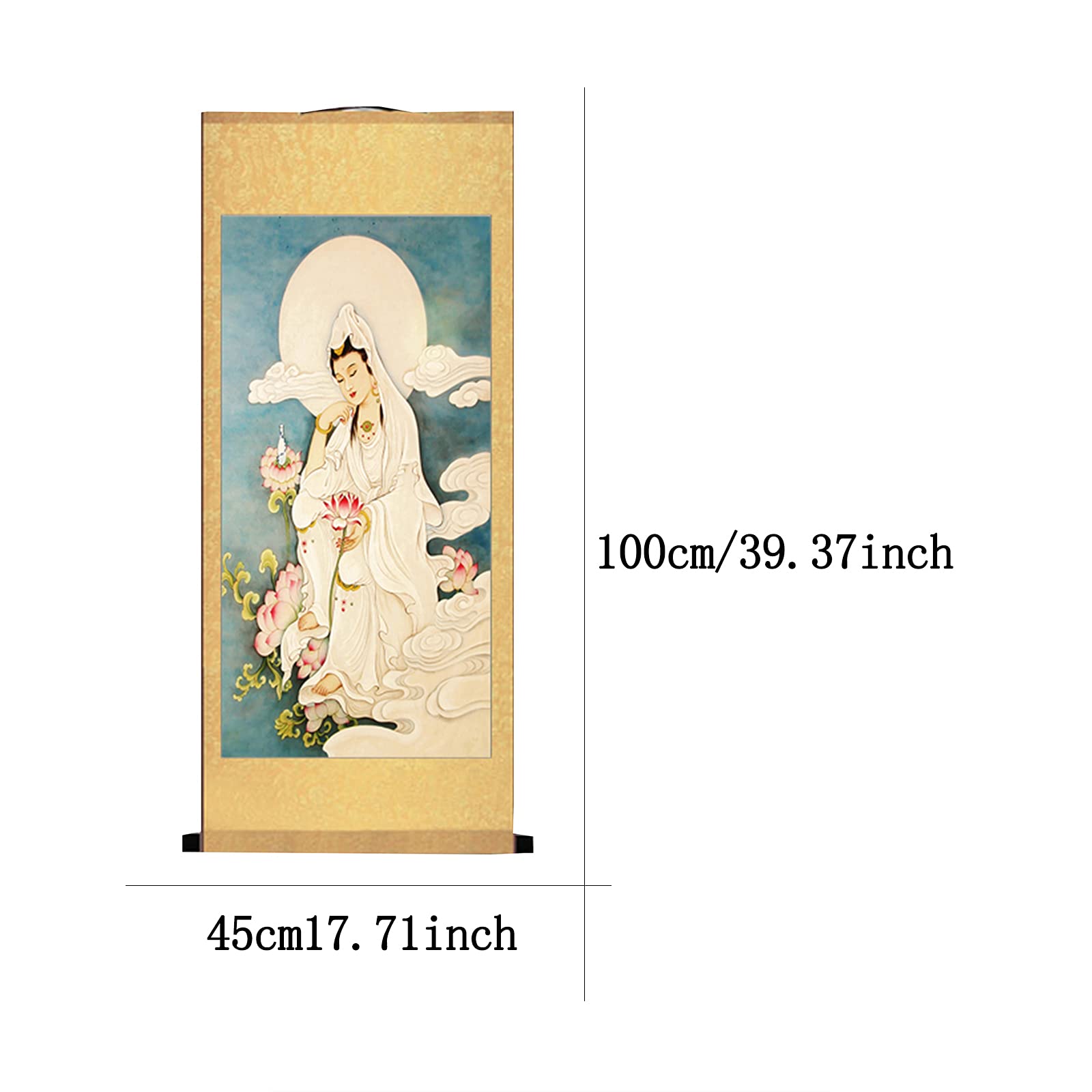 Feng Shui Tibetan Thangka, Bagua, Buddhist, Asiatische Seidenmalerei, Wandbehang, Dekor, Poster, Rollmalerei, Feng Shui, Guan Yin/Kwan Yin/Quan Yin, chinesische Schriftrolle, Wandbehang, Kunst, viel G